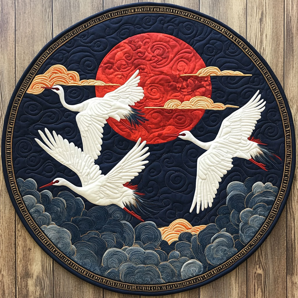 Crane Dream CW2205419CL Quilted Round Mat