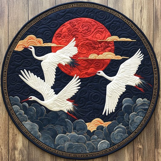 Crane Dream CW2205419CL Quilted Round Mat