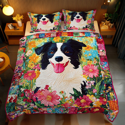 Border Collie In Garden WY2712083CL Duvet Cover Set