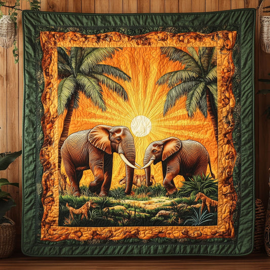 Elephants Under The Palm WY0307038CL Quilt