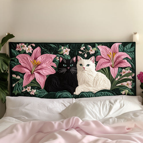 Lily Haven Cats KL3012004CL Quilted Headboard Slipcover