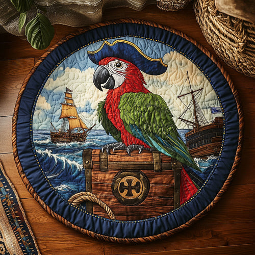 Pirate Parrot WY2504020CL Quilted Round Mat