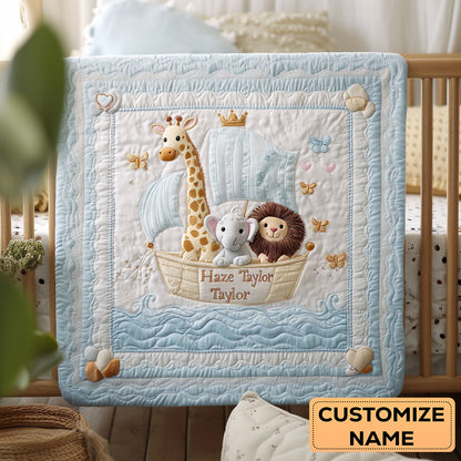 Safari Sail WN2507066CL Personalized Baby Quilt
