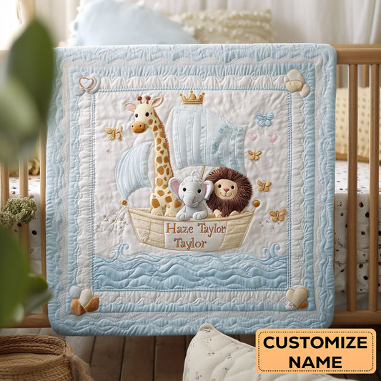 Safari Sail WN2507066CL Personalized Baby Quilt