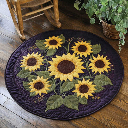 Cozy Sunflower WN1903108CL Quilted Round Mat