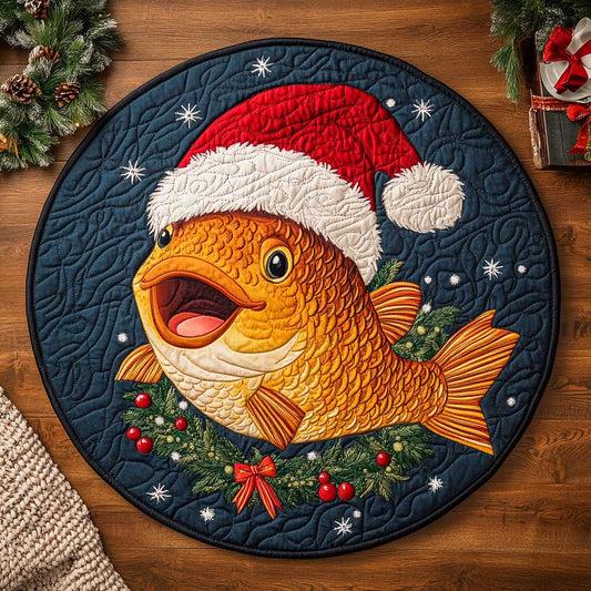 Merry Fish WN2103026CL Quilted Round Mat