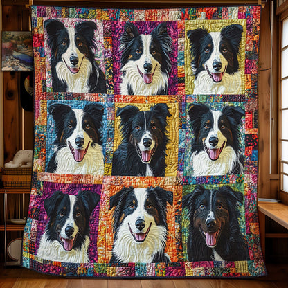 Happy Border Collie WY2001083CL Quilt
