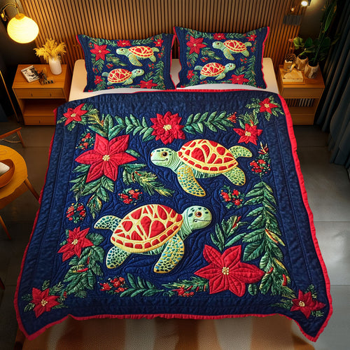 Poinsettia Turtle WJ2311038CL Duvet Cover Set