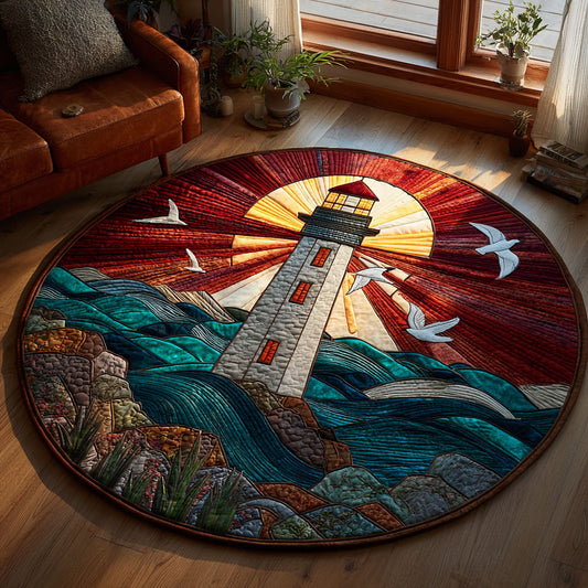 Crimson Tide Lighthouse CW1301134CL Quilted Round Mat