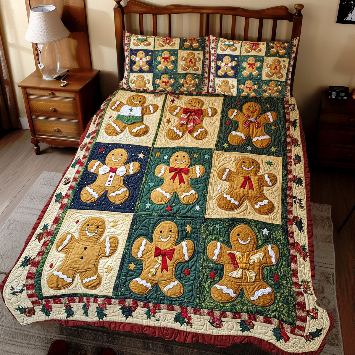 Gingerbread Man Patchwork WX2211068CL Duvet Cover Set