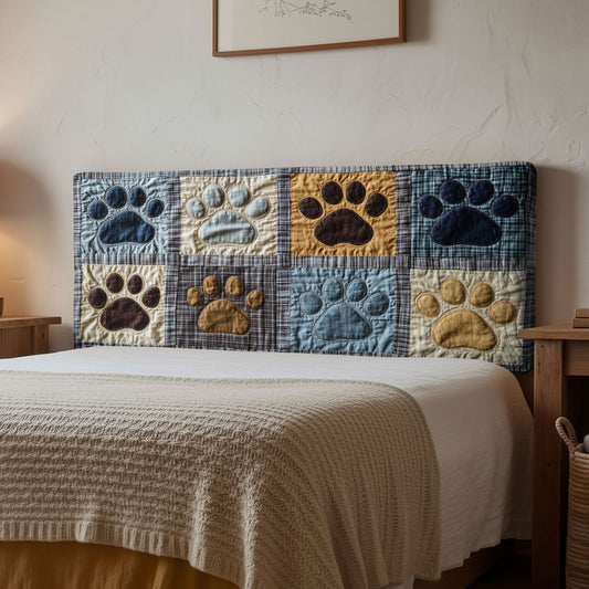 Heritage Dog Paw WN2012043CL Quilted Headboard Slipcover