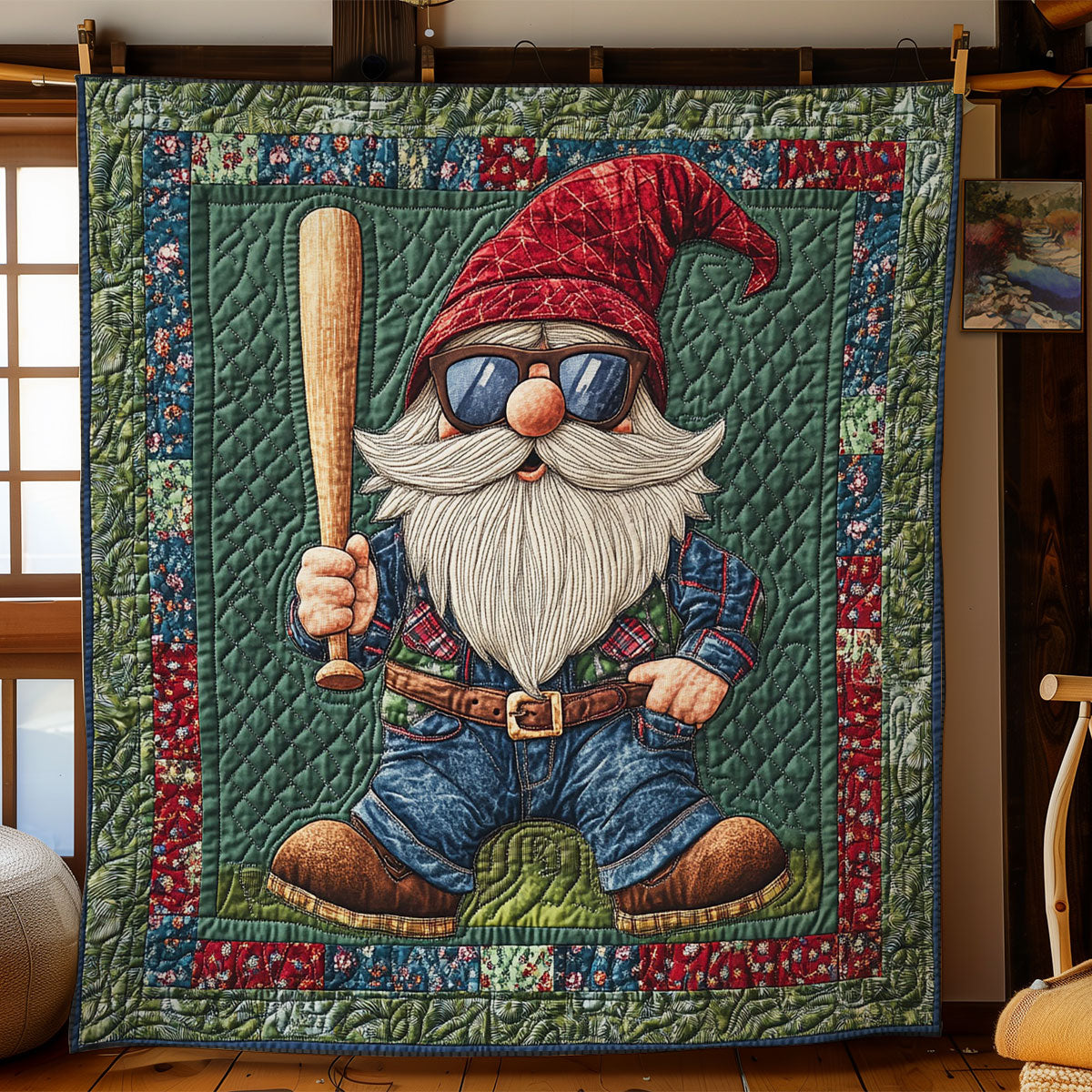 Gnome Baseball Bat WY0801023CL Quilt