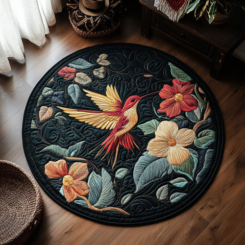 Vibrant Garden In Night WY0107050CL Quilted Round Mat