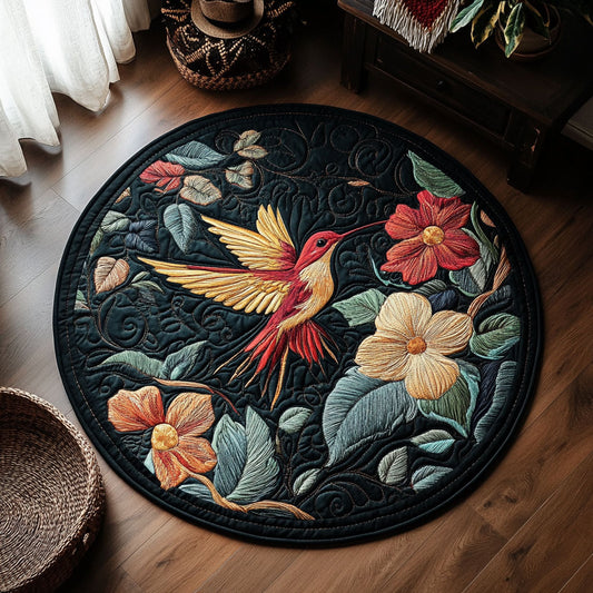 Vibrant Garden In Night WY0107050CL Quilted Round Mat