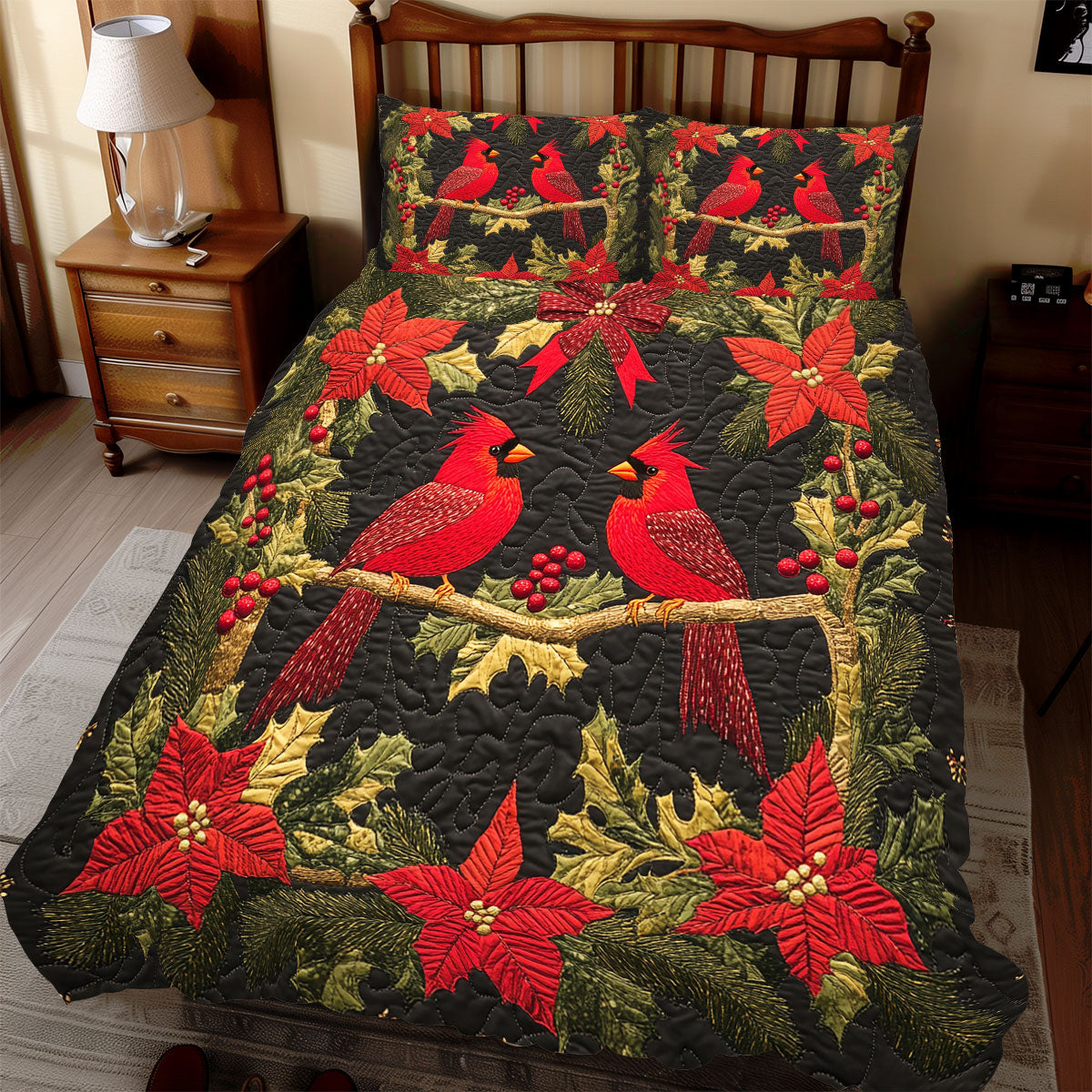 Cardinal Poinsettia WX2012068CL Duvet Cover Set