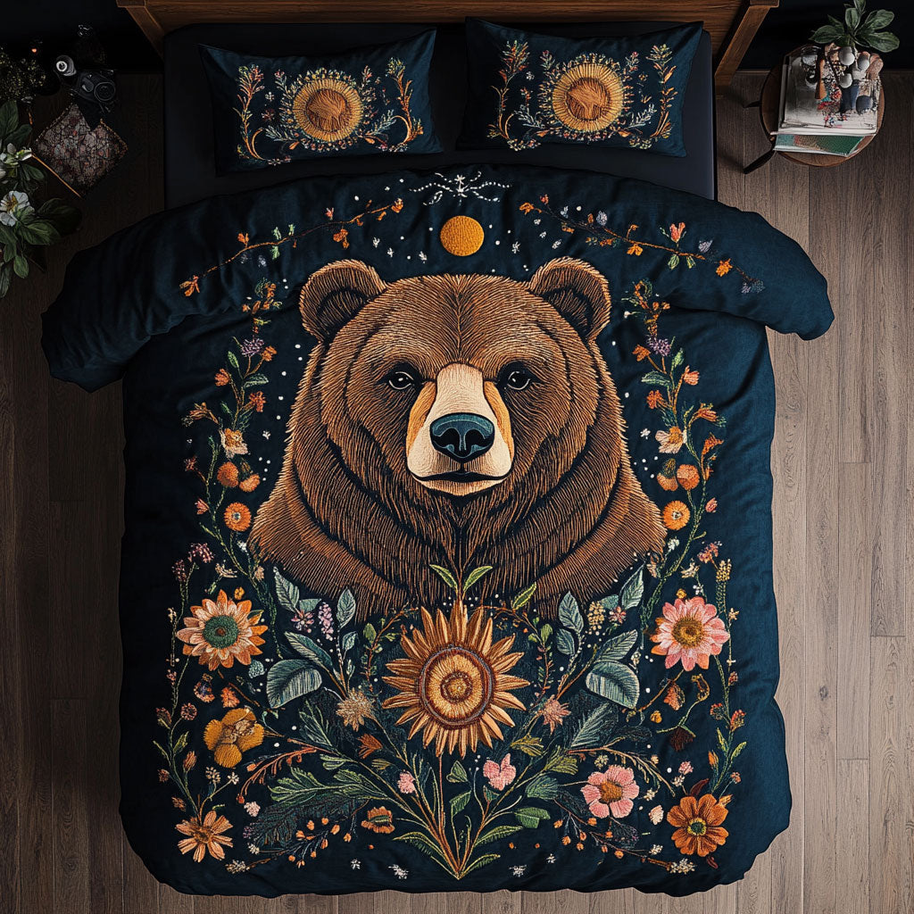 Bear And Flower CQ2605028CL Duvet Cover Set