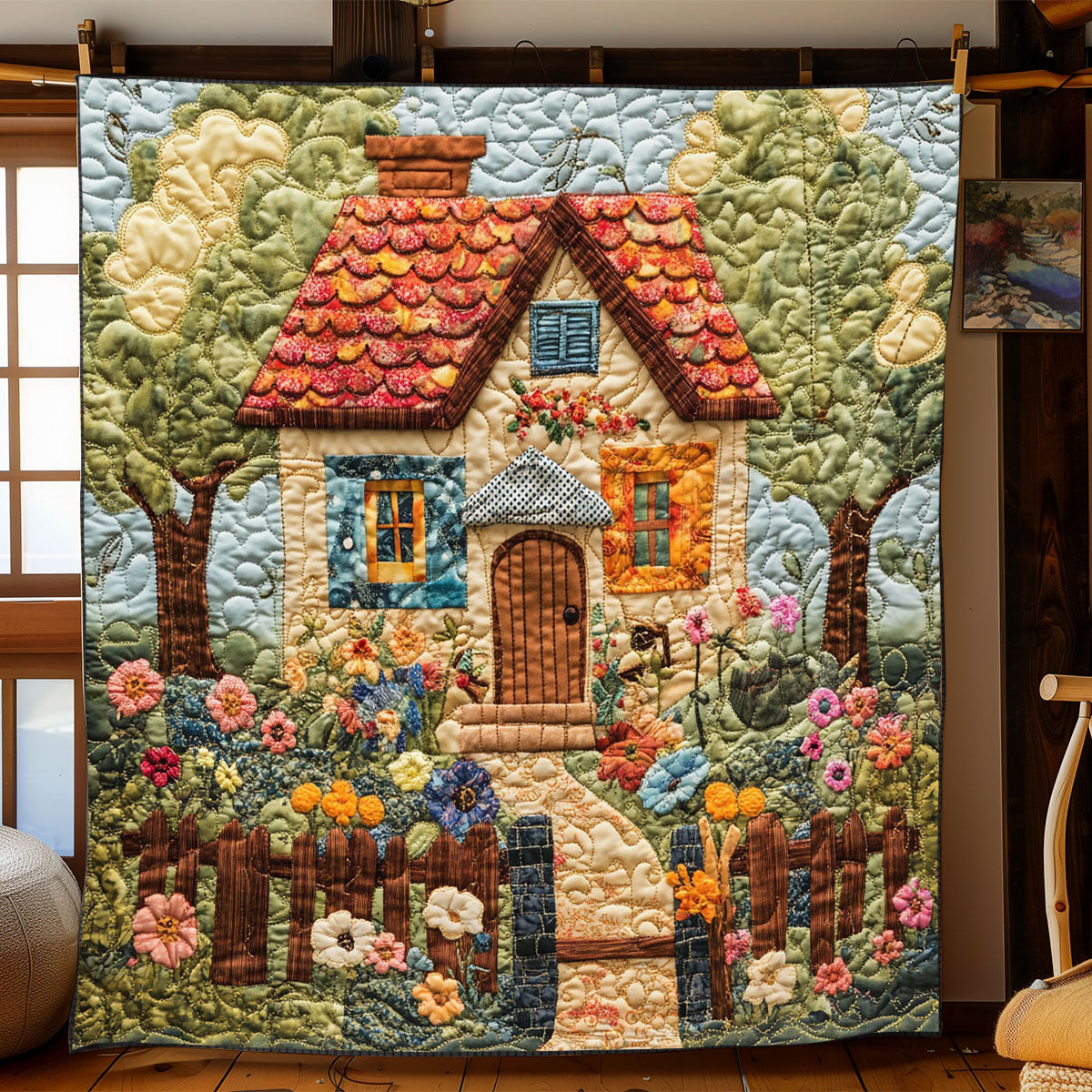 Cozy Storybook House WJ1403005CL Quilt