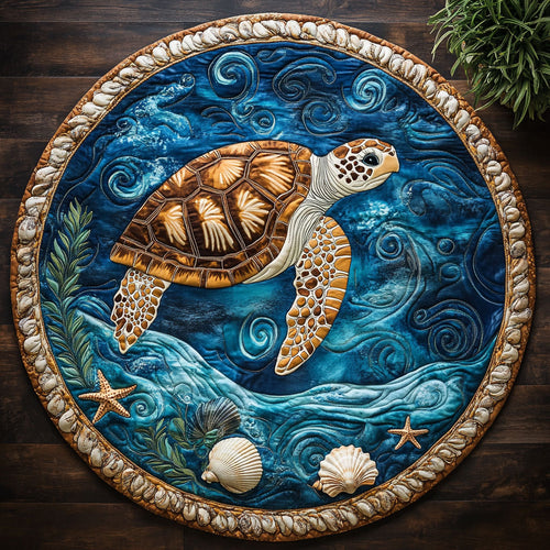 Tide and Turtle CM0605016CL Quilted Round Mat