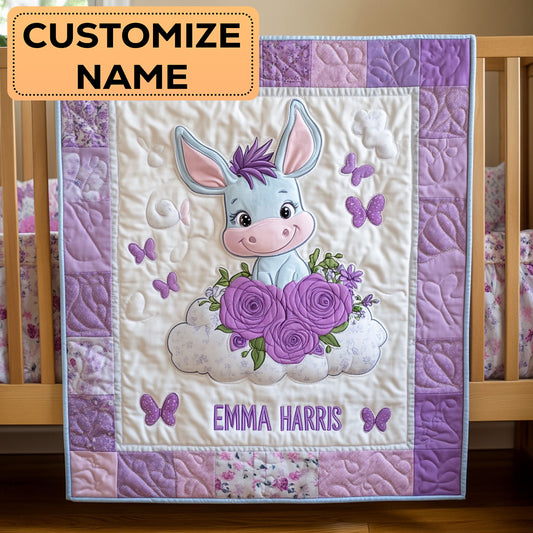 Little Donkey CW2607036CL Personalized Baby Quilt