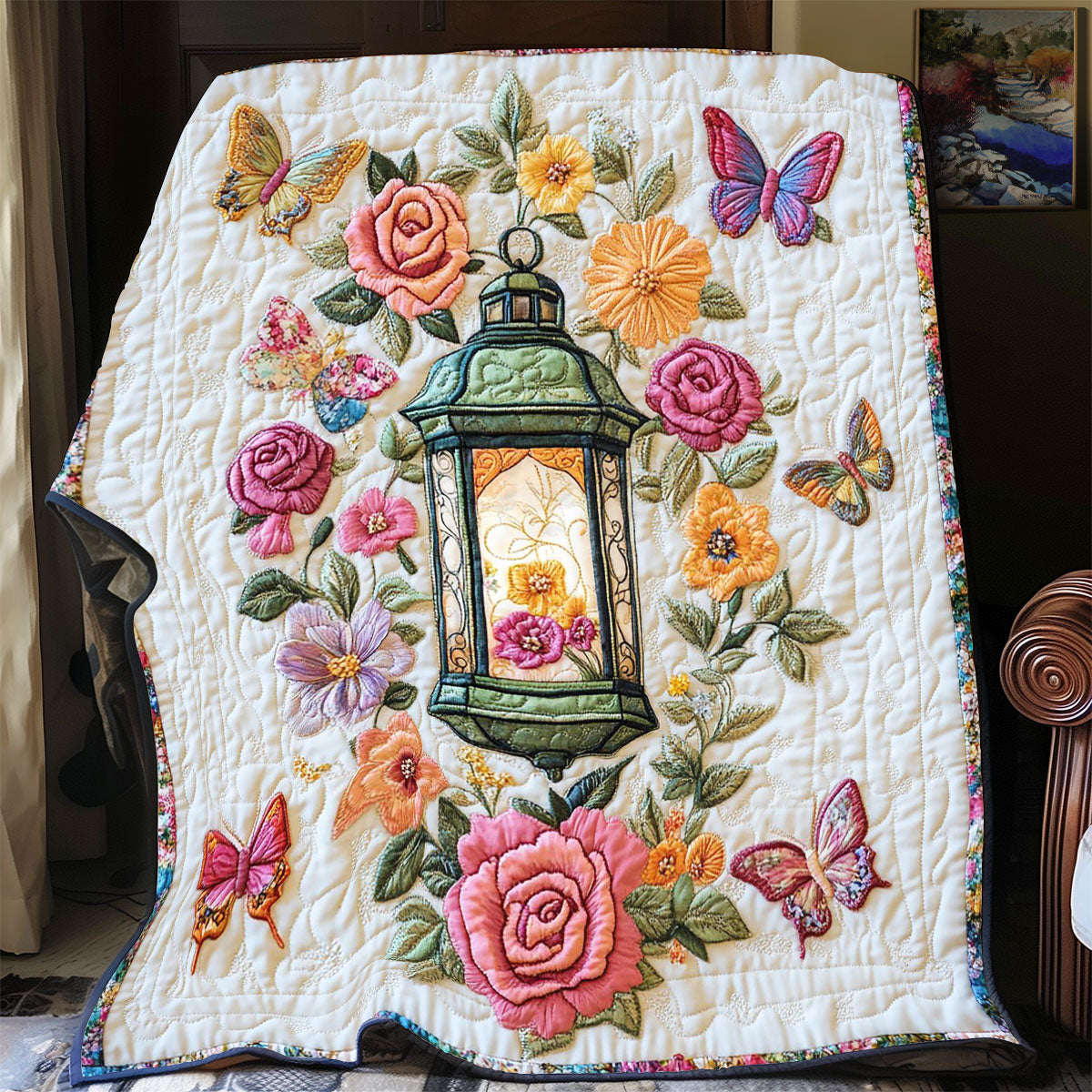 Lantern And Roses WP0705014CL Quilt