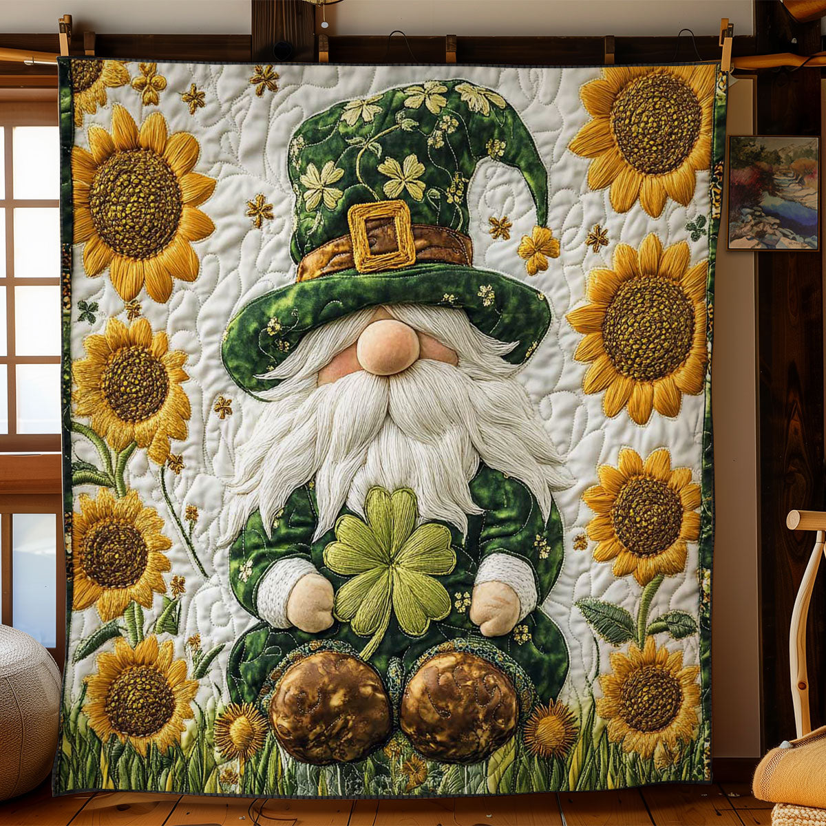 Gnome Of Sunshine And Luck WN3112026CL Quilt