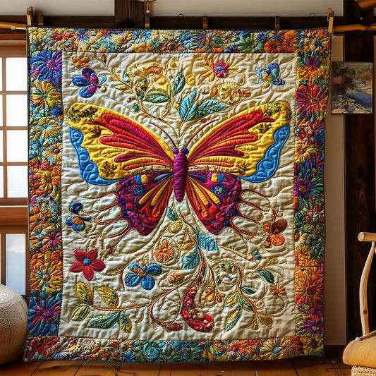 Butterfly In Colorful Garden WY2102004CL Quilt