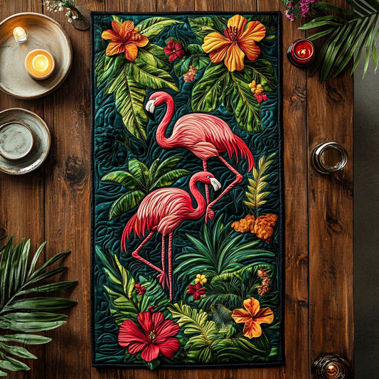 Tropical Flamingo CW2904045CL Quilted Table Runner