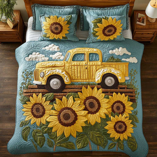 Vintage Truck Sunflower WP0201061CL Duvet Cover Set