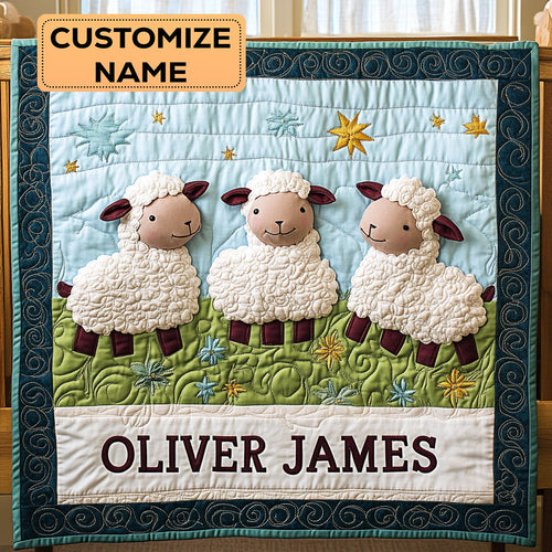 Wooly Wishes CP2507039CL Personalized Baby Quilt