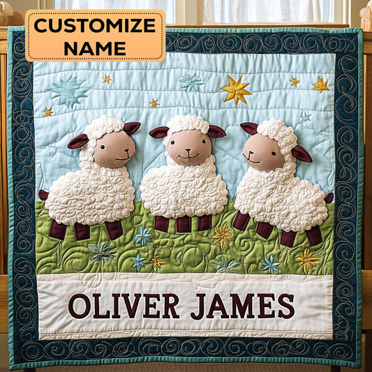 Wooly Wishes CP2507039CL Personalized Baby Quilt