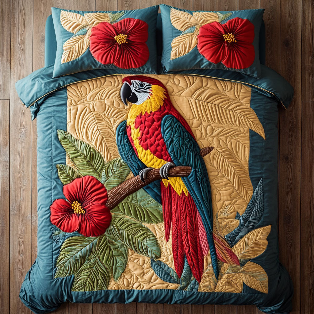 Scarlet Macaw Haven WJ2101034CL Duvet Cover Set