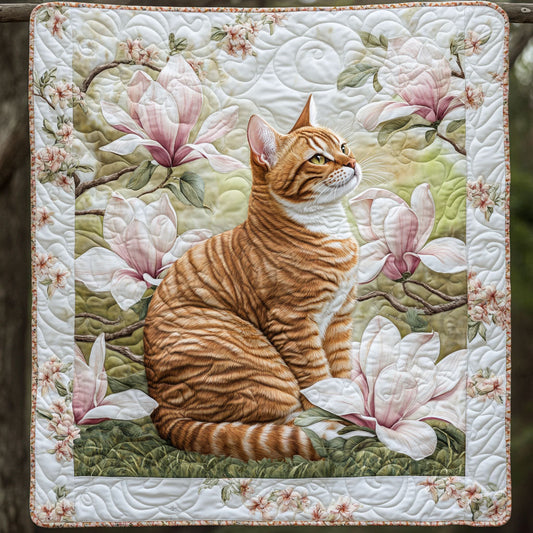 Magnolia And Orange Cat WY2103021CL Quilt