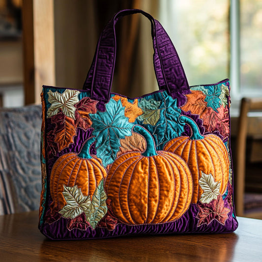 Fall Pumpkin CW3009008CL Quilted Tote Bag