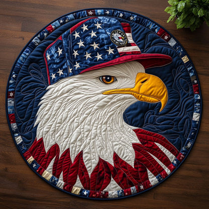 Patriotic Eagle CM2005002CL Quilted Round Mat