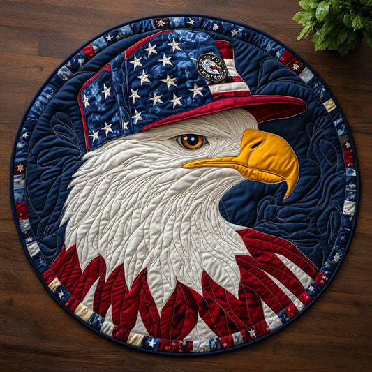 Patriotic Eagle CM2005002CL Quilted Round Mat