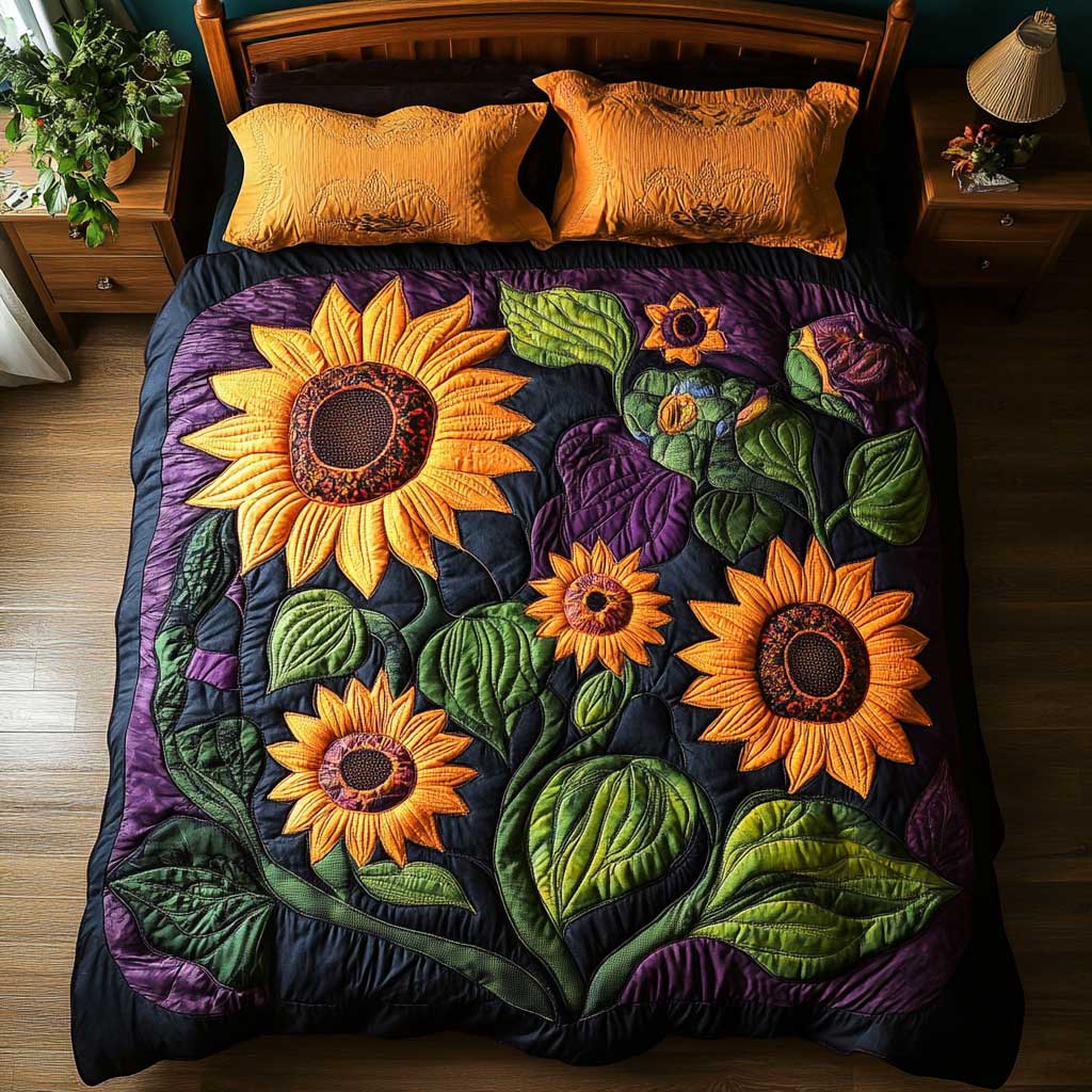 Violet Sunflower Garden WP1102006CL Duvet Cover Set