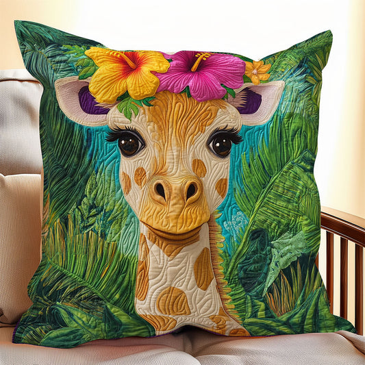 Adorable Giraffe WX0406067CL Quilt Pillow Case
