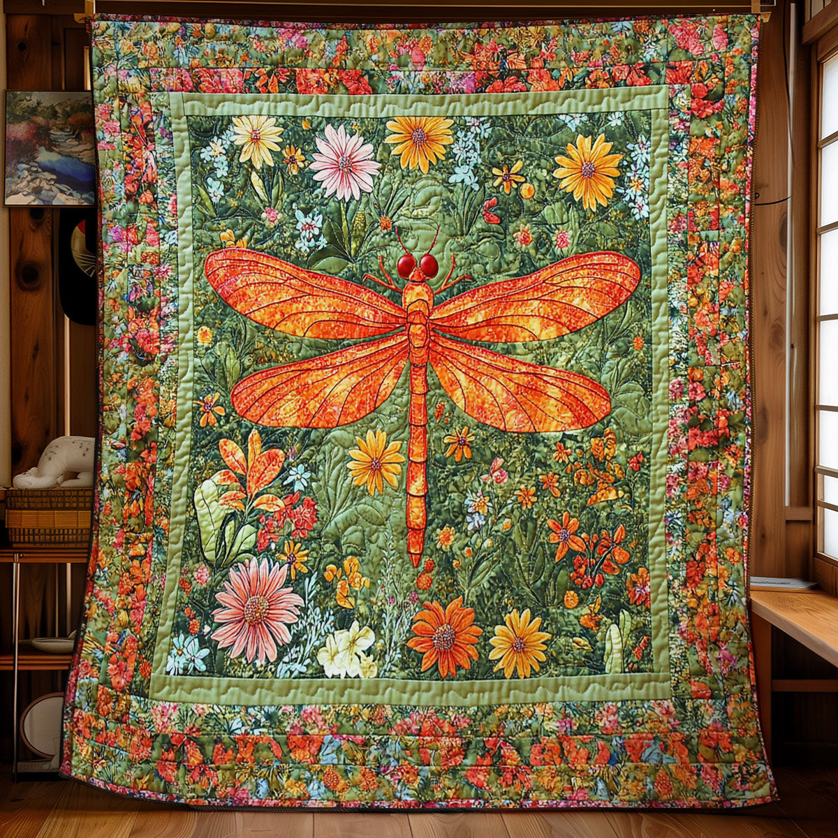 Dragonfly In Mystic Garden WY0602139CL Quilt