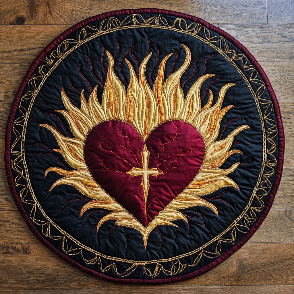 Inferno Love CP2807053CL Quilted Round Mat