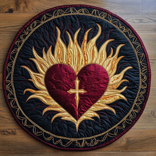Inferno Love CP2807053CL Quilted Round Mat