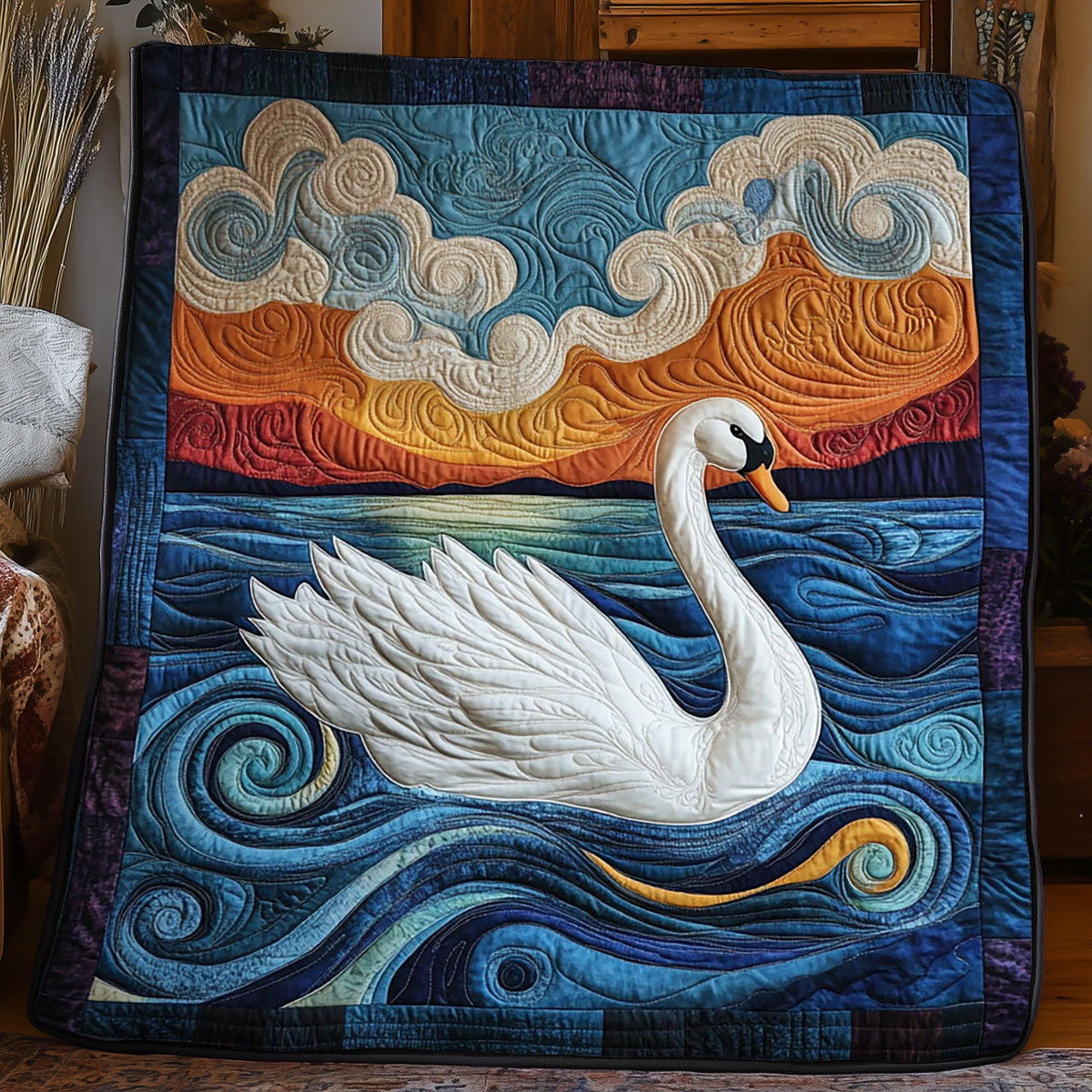 Elegant White Swan WJ0504005CL Quilt