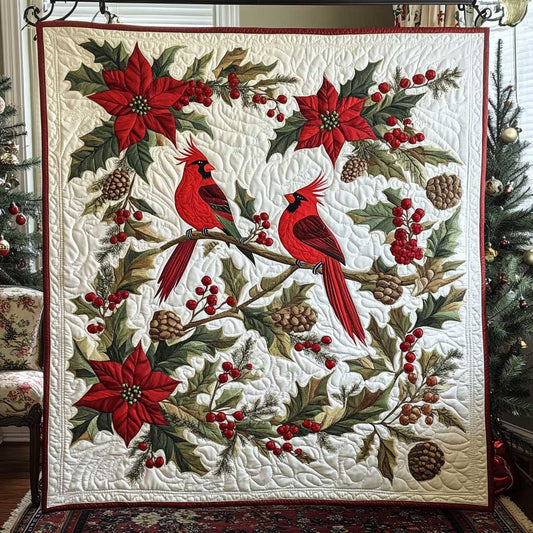 Poinsettia Cardinal Nest WP2911009CL Quilt