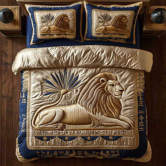 Egyptian Lion Relief WY1807045CL Duvet Cover Set