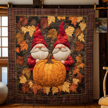 Cozy Pumpkin Gnome WN3007027CL Quilt