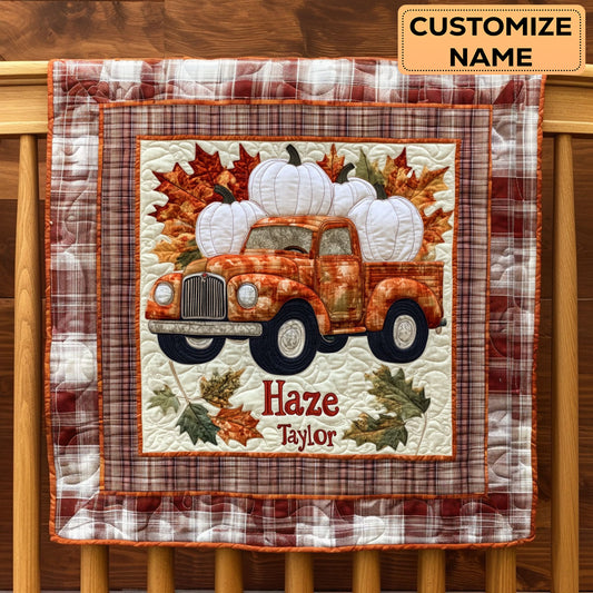Acorn Trail Truck WN2907001CL Personalized Baby Quilt