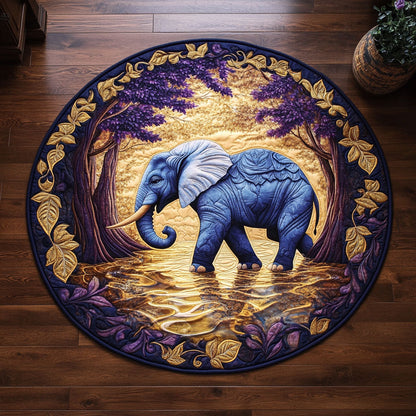 Purple Elephant WX1505029CL Quilted Round Mat
