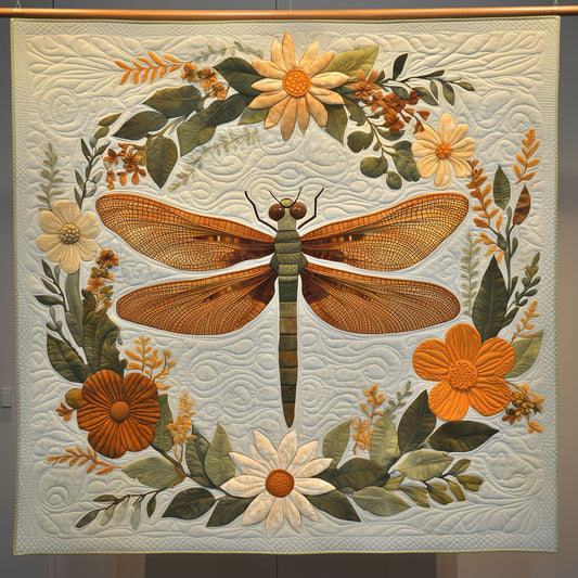 Dragonfly In Flower Circle LT0210014CL Quilt