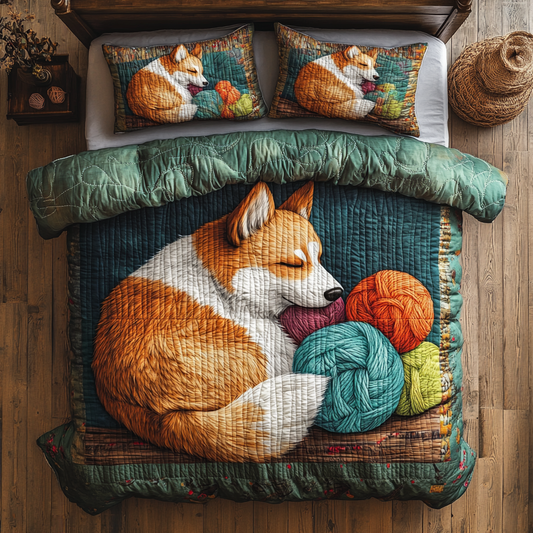 Sleeping Corgi In Yarn WY0901108CL Duvet Cover Set