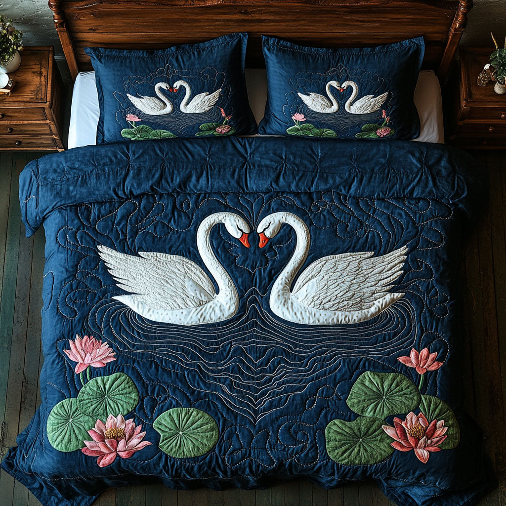 Couple White Swan WY13078CL Duvet Cover Set