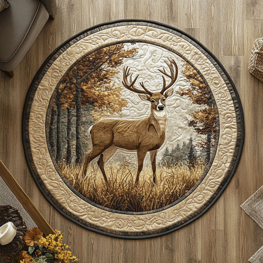 Autumn Woodland Deer CW2907007CL Quilted Round Mat